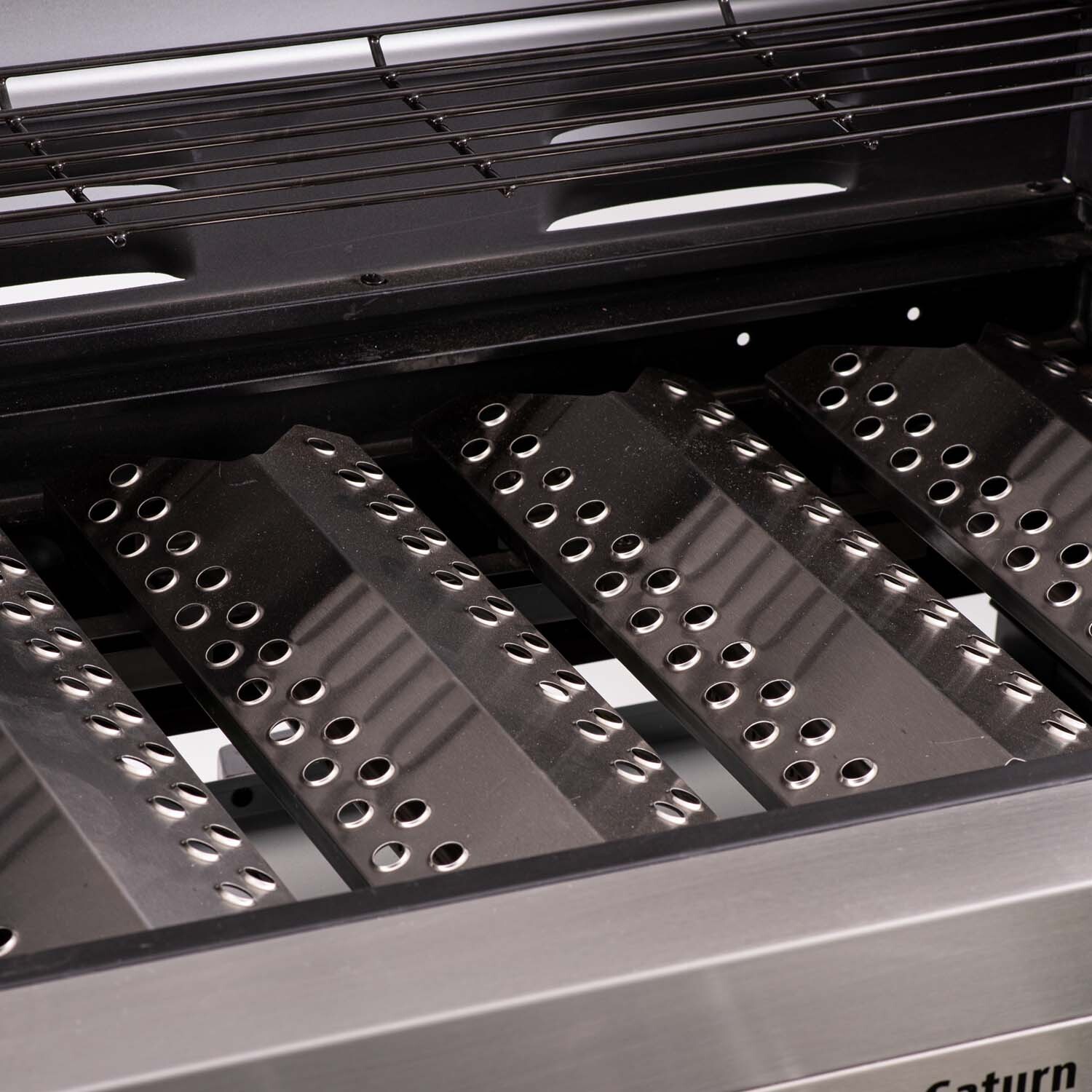 Outback Saturn Pro Blue and Silver 4 Burner Gas BBQ Image 4