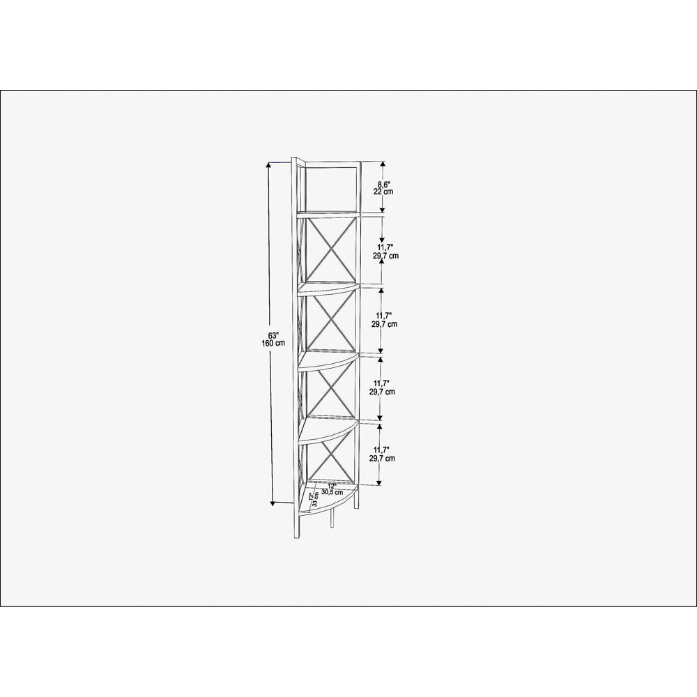 Decorotika Remo 5 Shelf White Marble Effect Metal Frame Corner Storage Rack Image 6