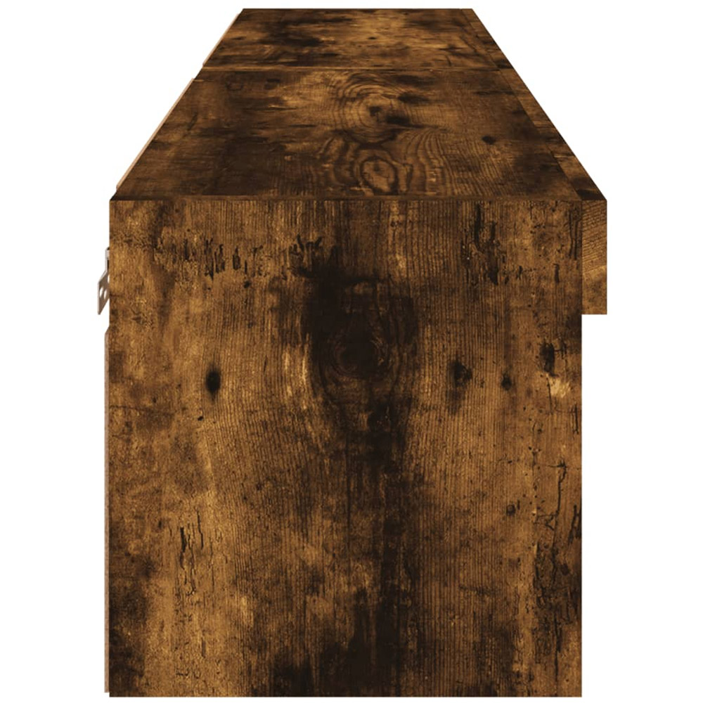vidaXL Smoked Oak TV Cabinet with LED Light Set of 2 Image 8