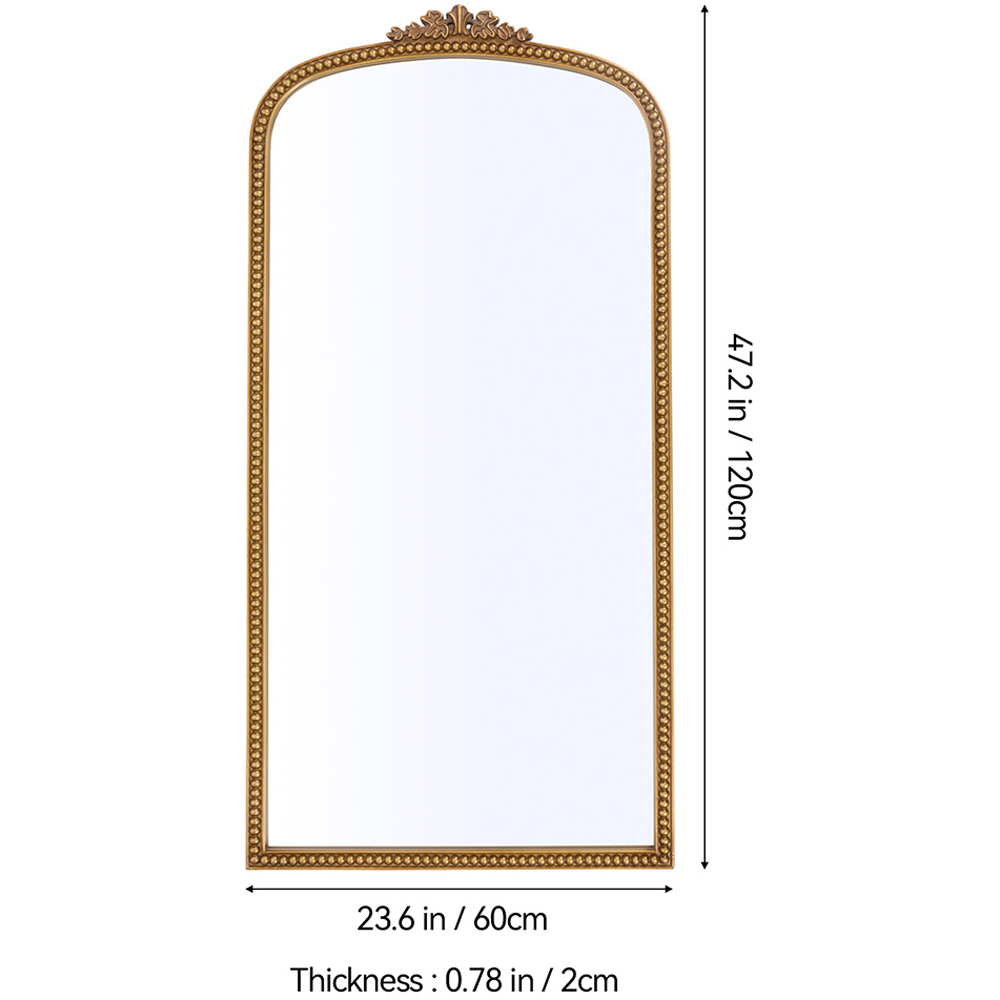 Living and Home Gold Arched Vintage Wall Mirror 120 x 60cm Image 8