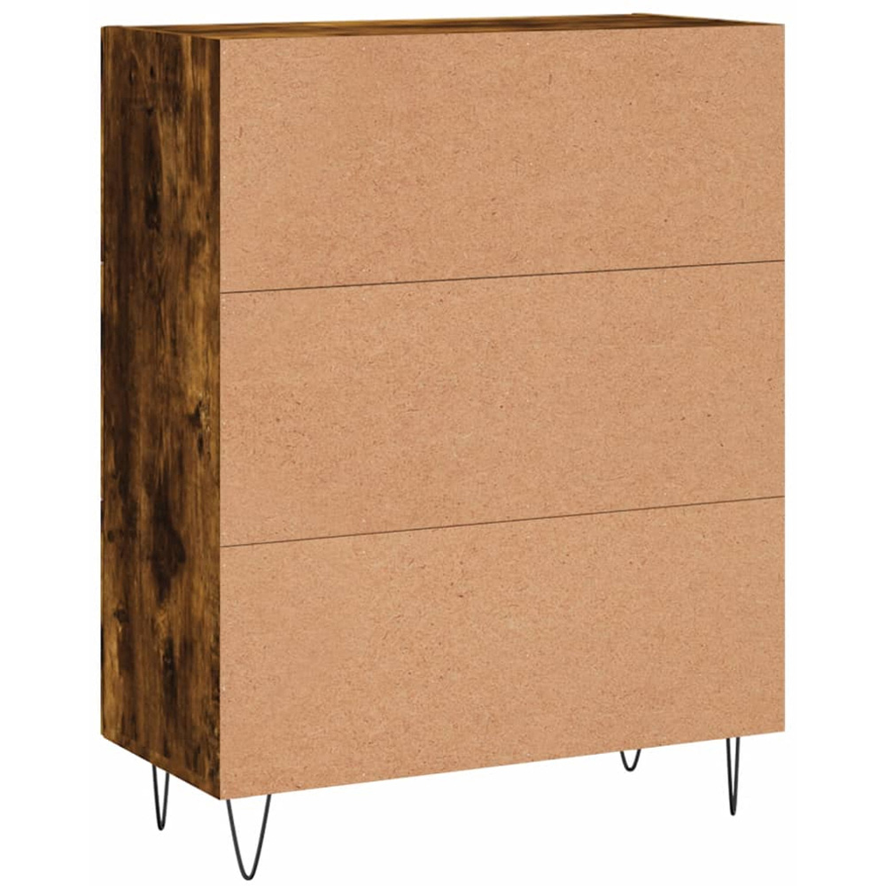 vidaXL Single Door 3 Drawer Smoked Oak Sideboard Image 8