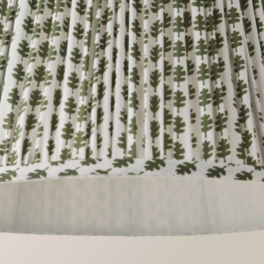 ValueLights Grange Green Floral Pleated Large Pendant Shade Image 3