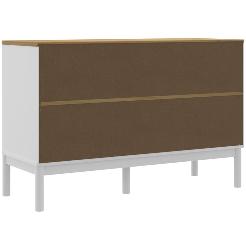 vidaXL 3 Door 3 Drawer White Solid Pine Wooden Sideboard Image 7