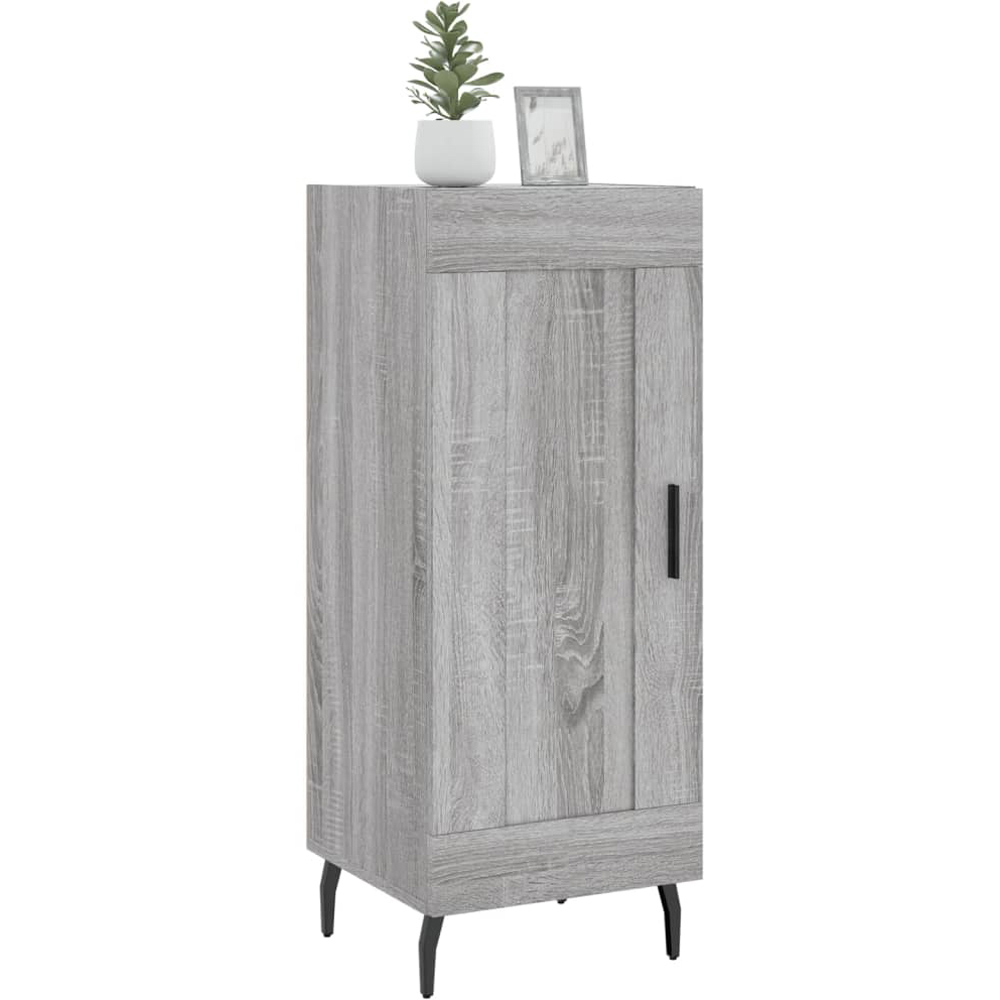 vidaXL Single Door Grey Sonoma Wooden Sideboard Image 2