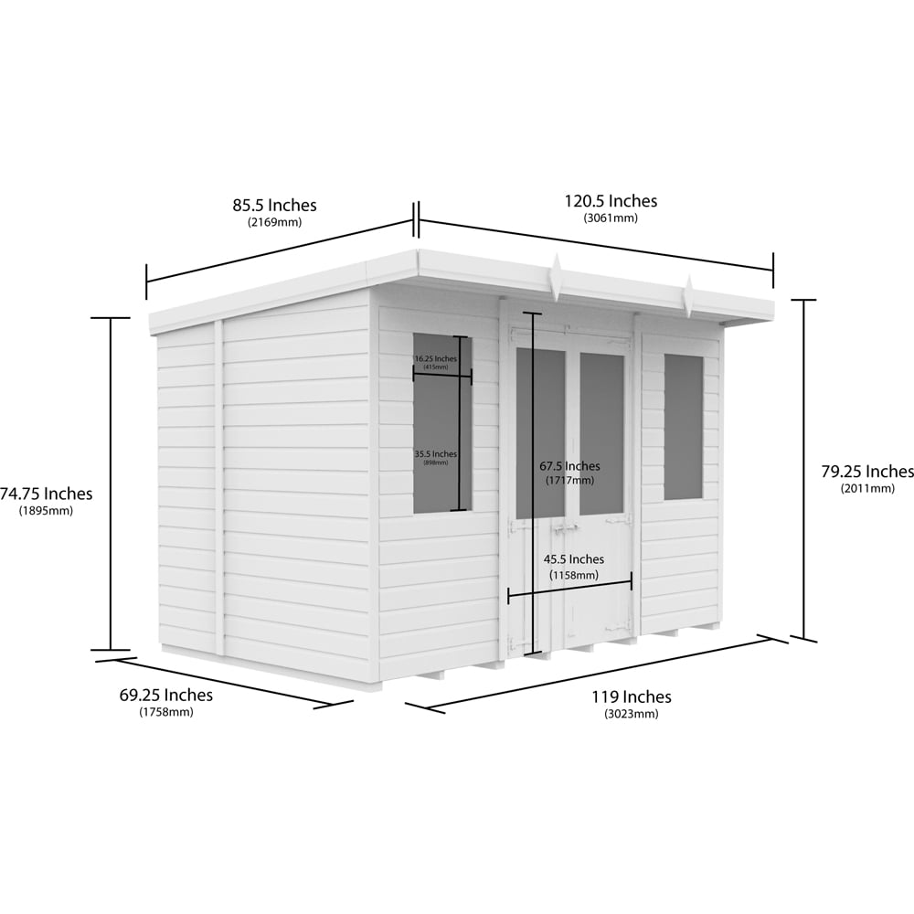DIY Sheds 10 x 6ft Tongue and Groove Timber Pent Summerhouse Image 8