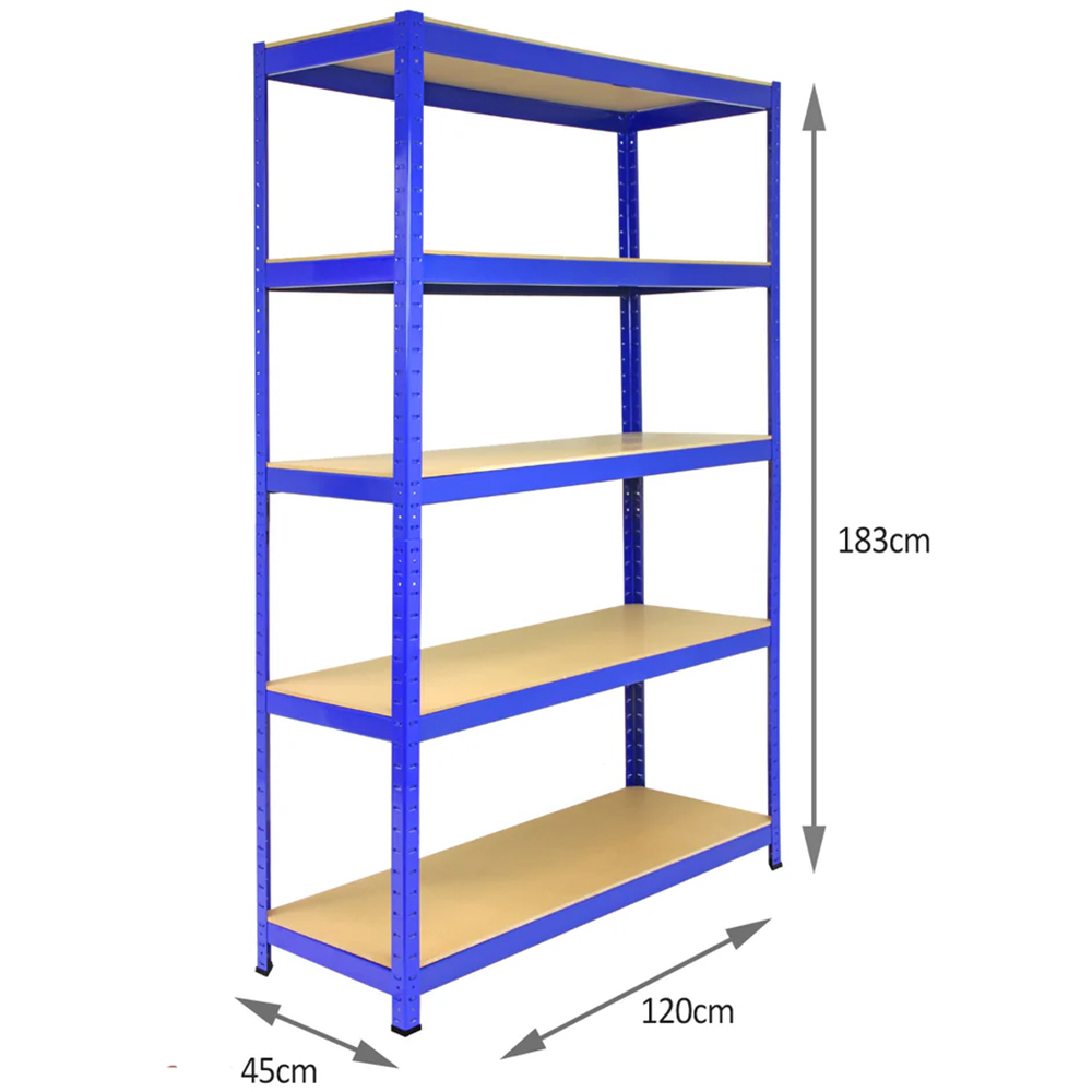 Monster Shop T-RAX Blue Metal Racking Units 180 x 120 x 45cm 5 Pack Image 7