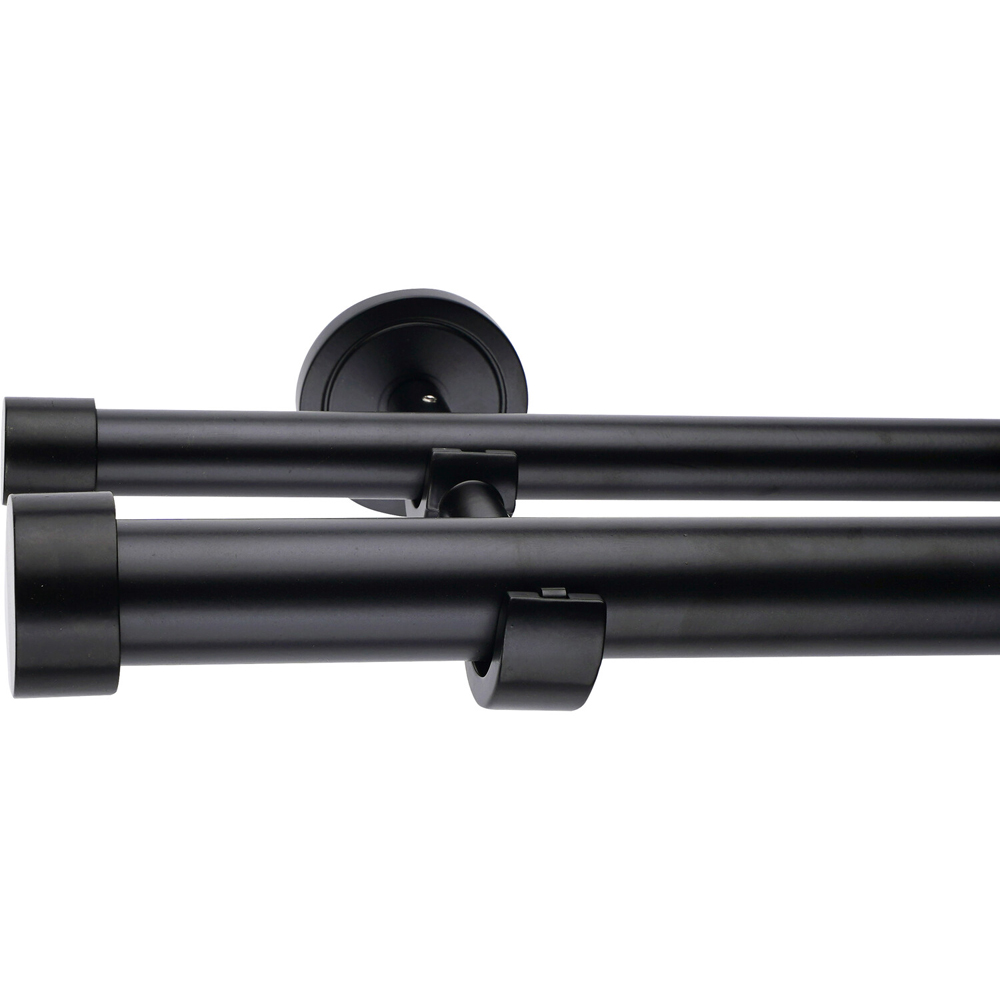 Double Layer Curtain Pole Black 170-300cm Image 6