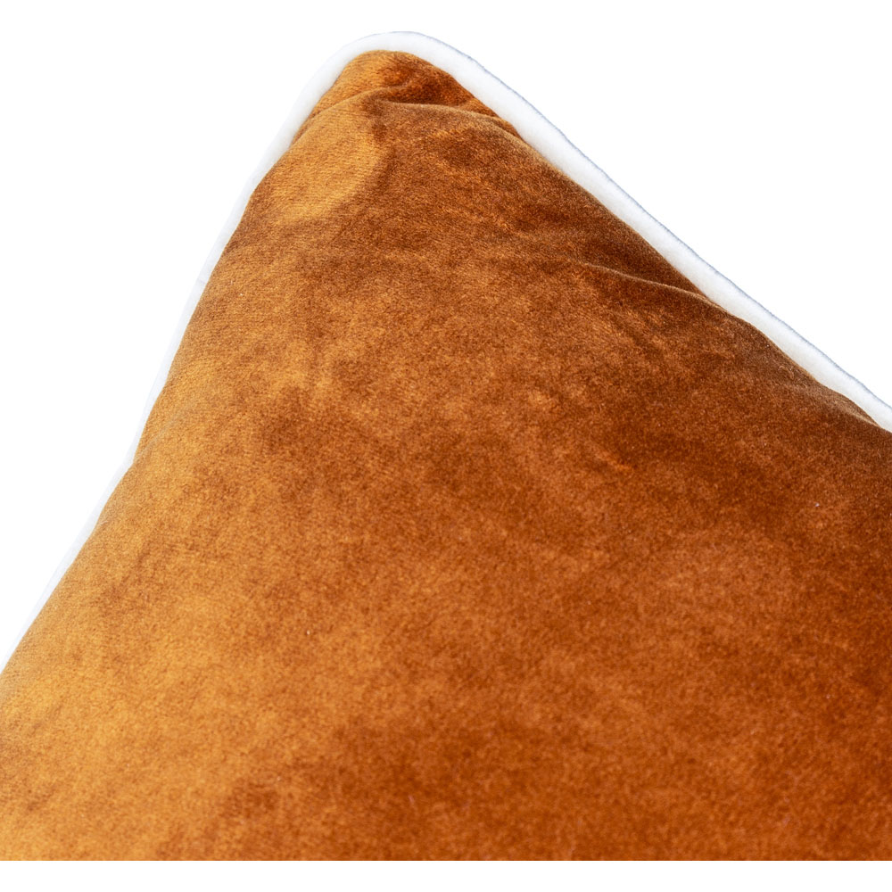 Furn Meridian Ginger and Ecru Velvet Cushion 45 x 45cm Image 4