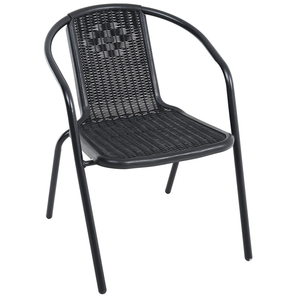 Living and Home Wicker 4 Seater Black Square Patio Set Image 3