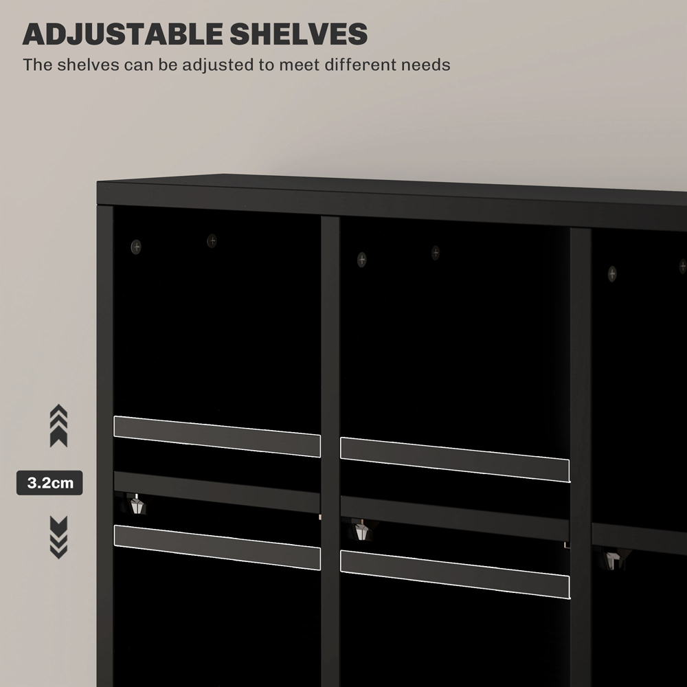 HOMCOM 32 Shelf Black Media Storage Rack Image 8