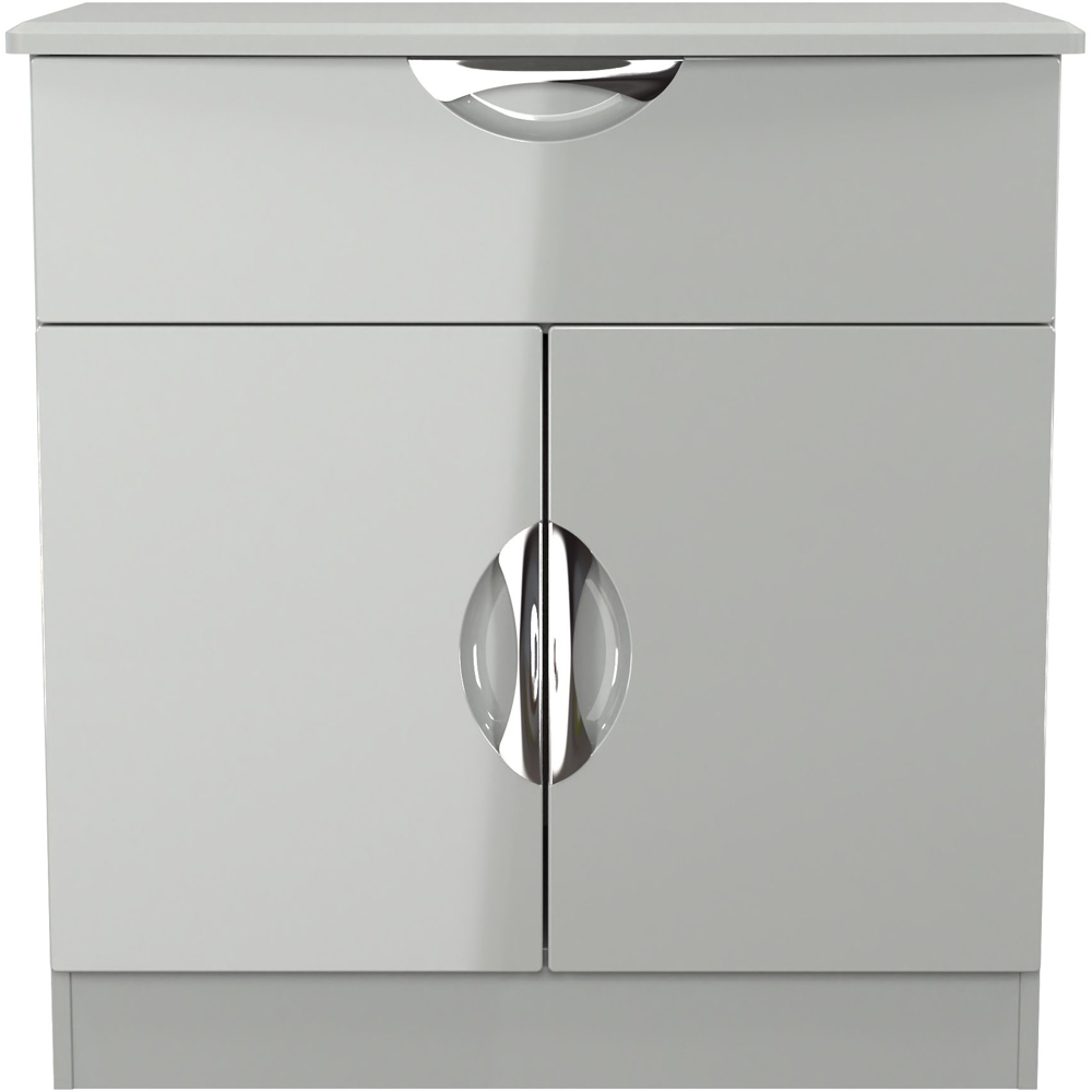Crowndale Camden Single Drawer 2 Door Grey Gloss and Dusk Grey Sideboard Ready Assembled Image 2