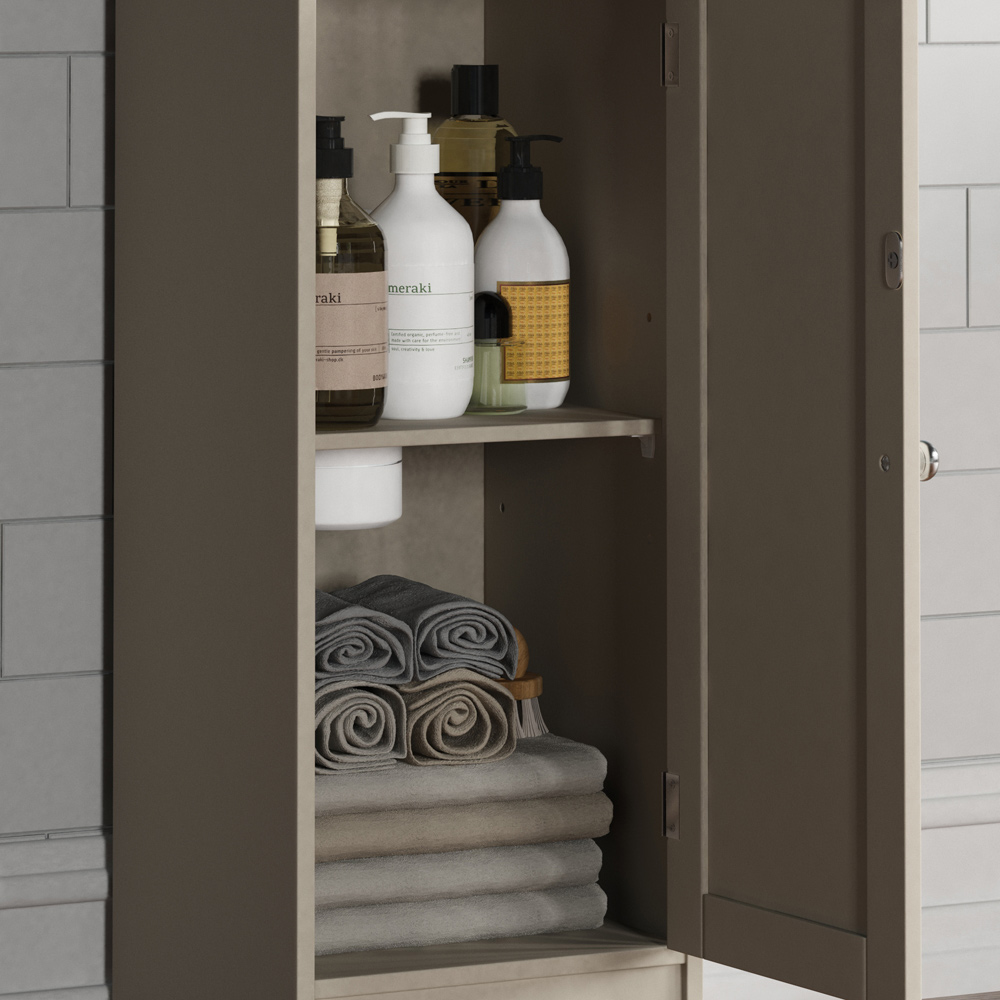 Bath Vida 2 Door Grey Tall Floor Cabinet Image 6