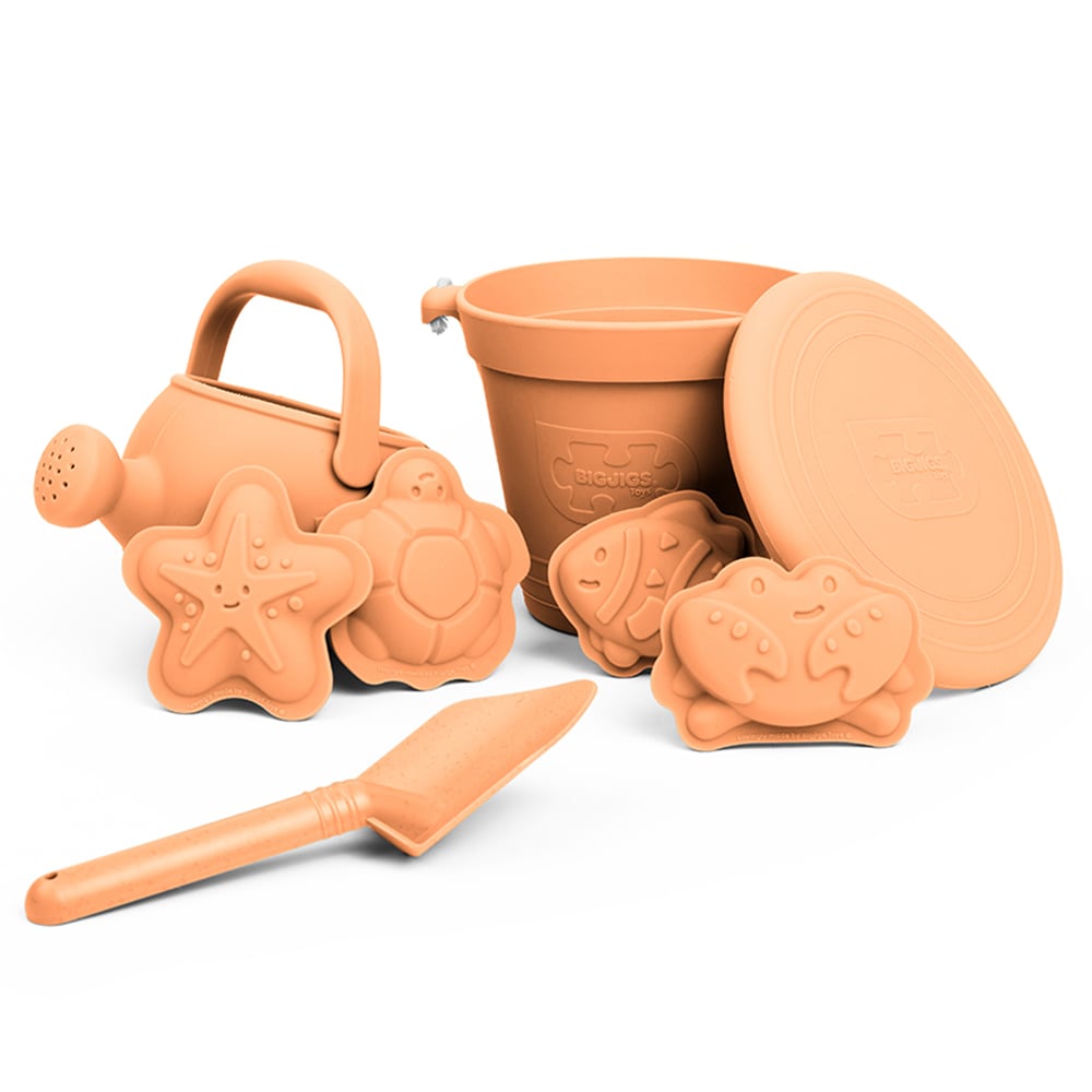 Bigjigs Toys Silicone Beach Set Apricot Orange Image 1