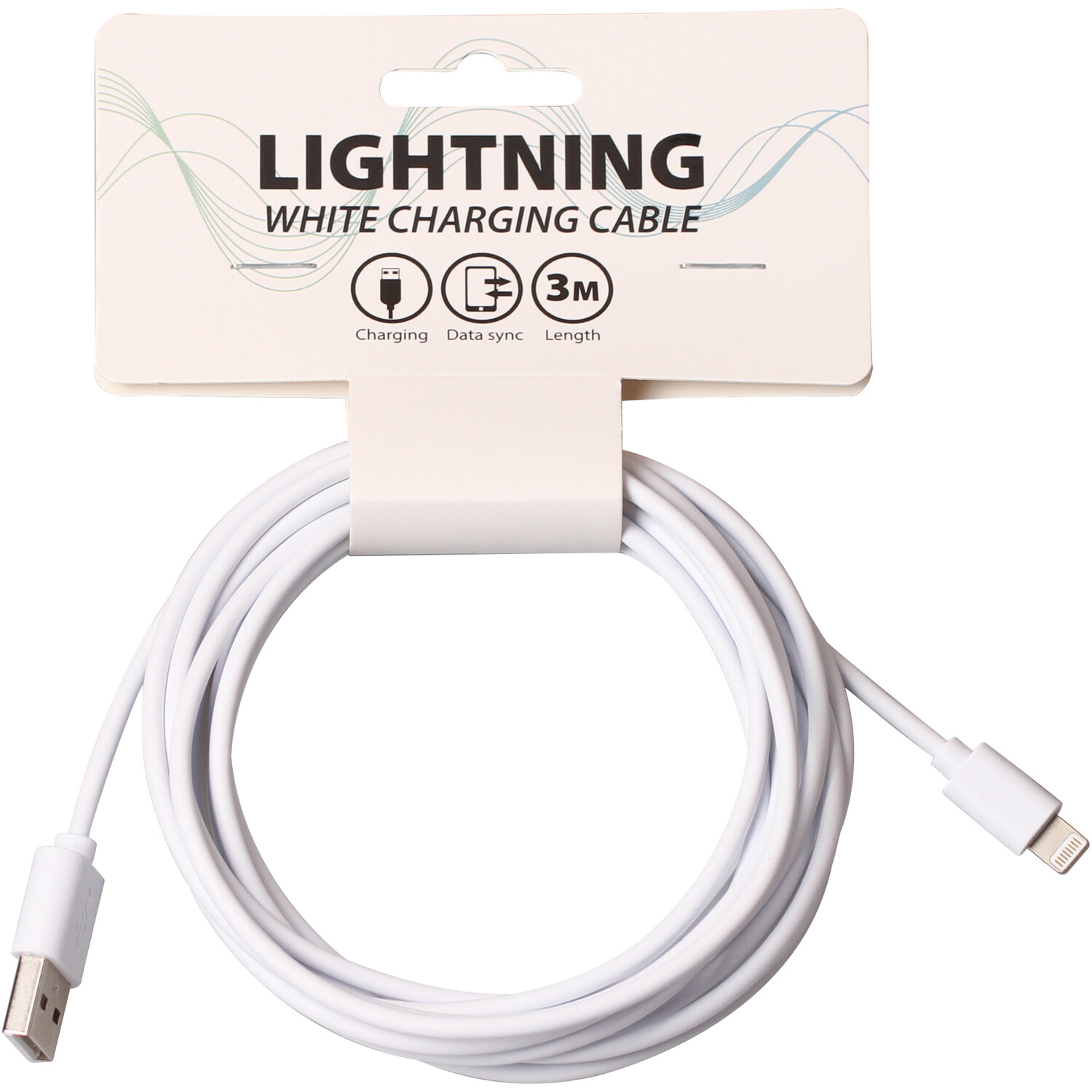 Lightning White Charging Cable 3m Image