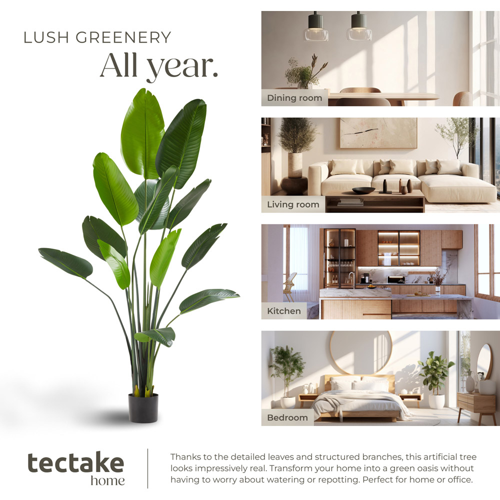 tectake Artificial Bird of Paradise Tree in Pot 180cm Image 7