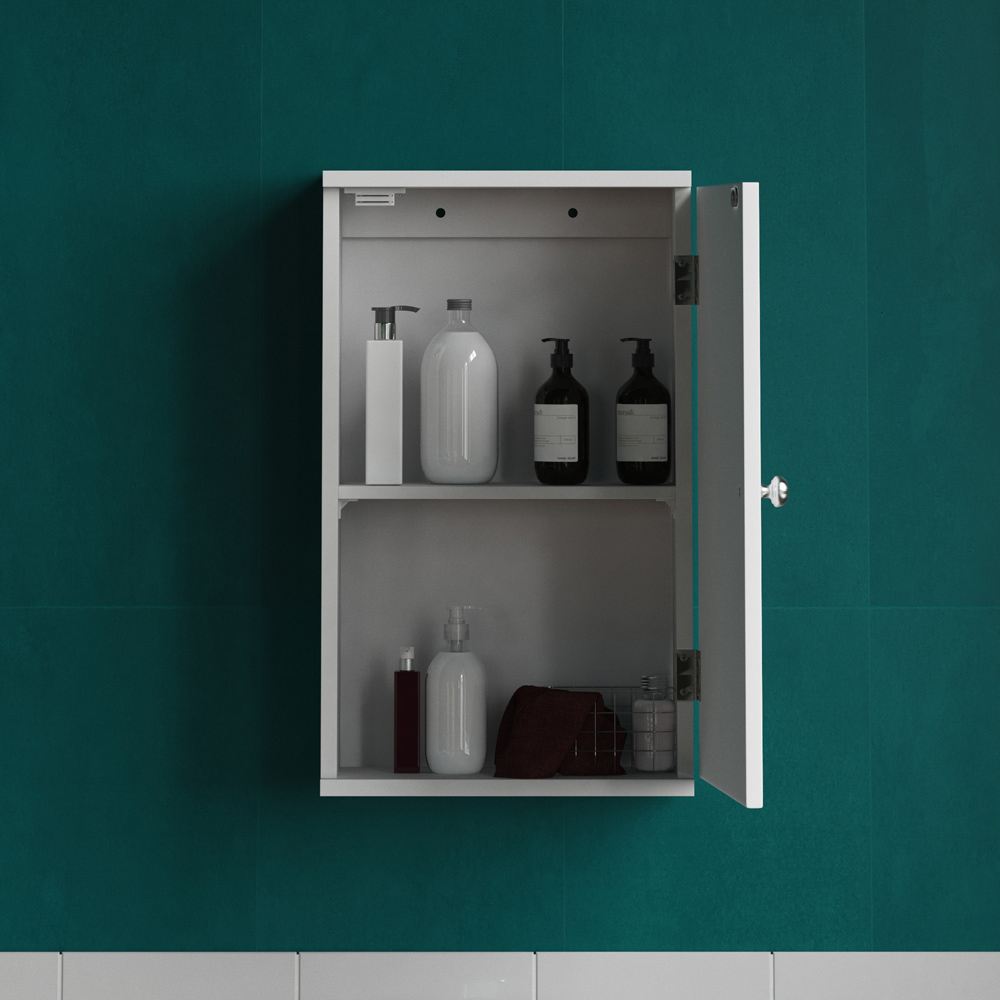Bath Vida Priano White 1 Door Bathroom Cabinet Image 6