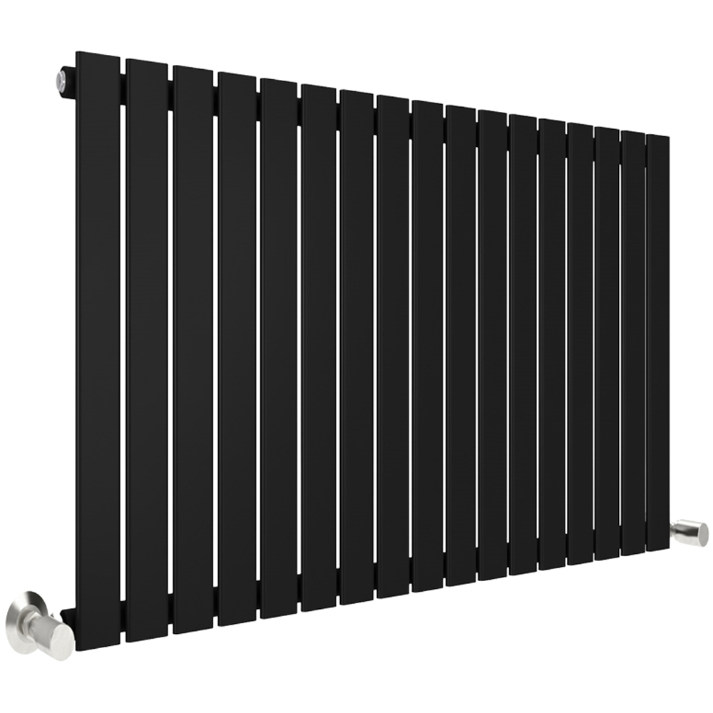 Black 3705 BTU Single Flat Panel Vertical Column Radiator 600 x 1156mm Image 1