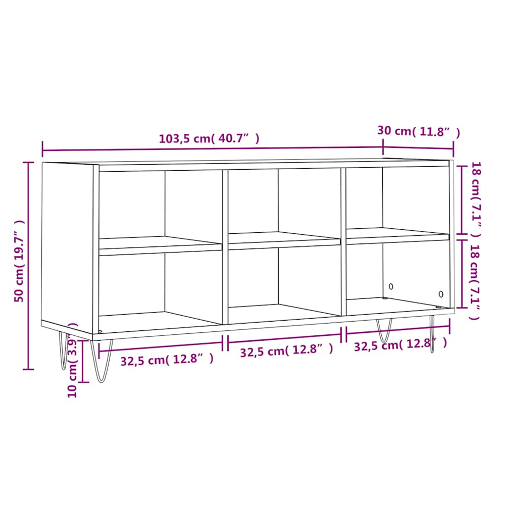 vidaXL 6 Shelf White TV Cabinet Image 9