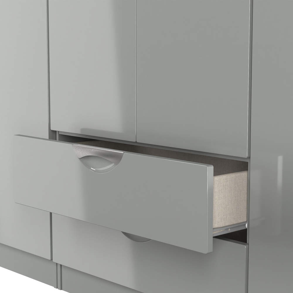 Crowndale Camden 6 Door 2 Drawer Grey Gloss and Dusk Grey Wardrobe Ready Assembled Image 7