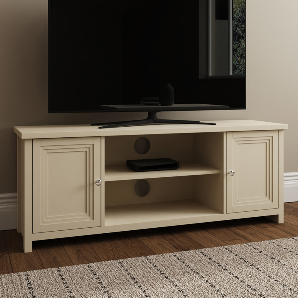 GFW Oakley 2 Door 2 Shelf Stone TV Unit Image 1