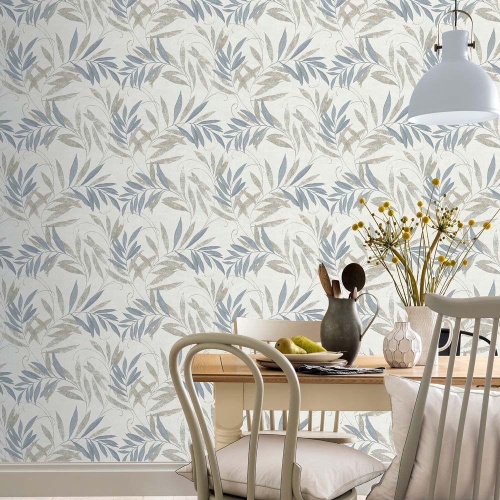 Arthouse Luxury Leaf Neutral and Grey Wallpaper Image 5