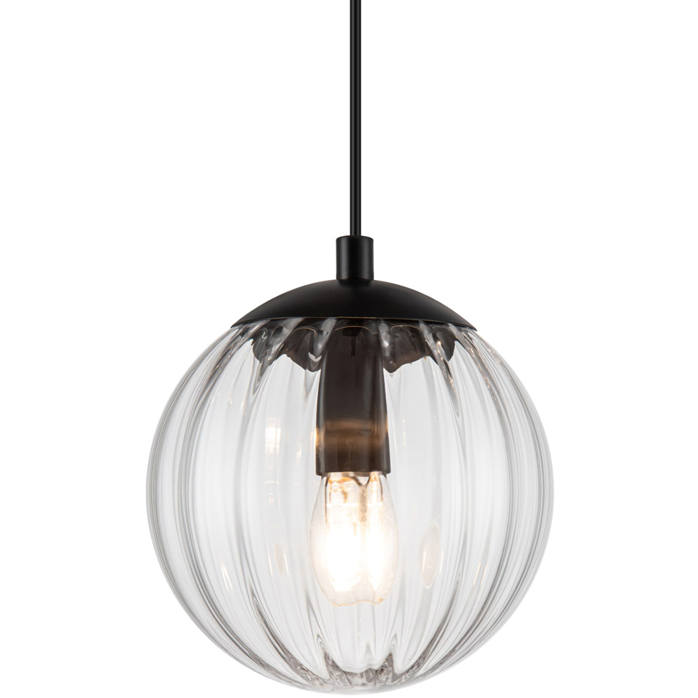 Cosylyte Kingston 3 Light Clear Ribbed Glass Bar Pendant Light Image 5