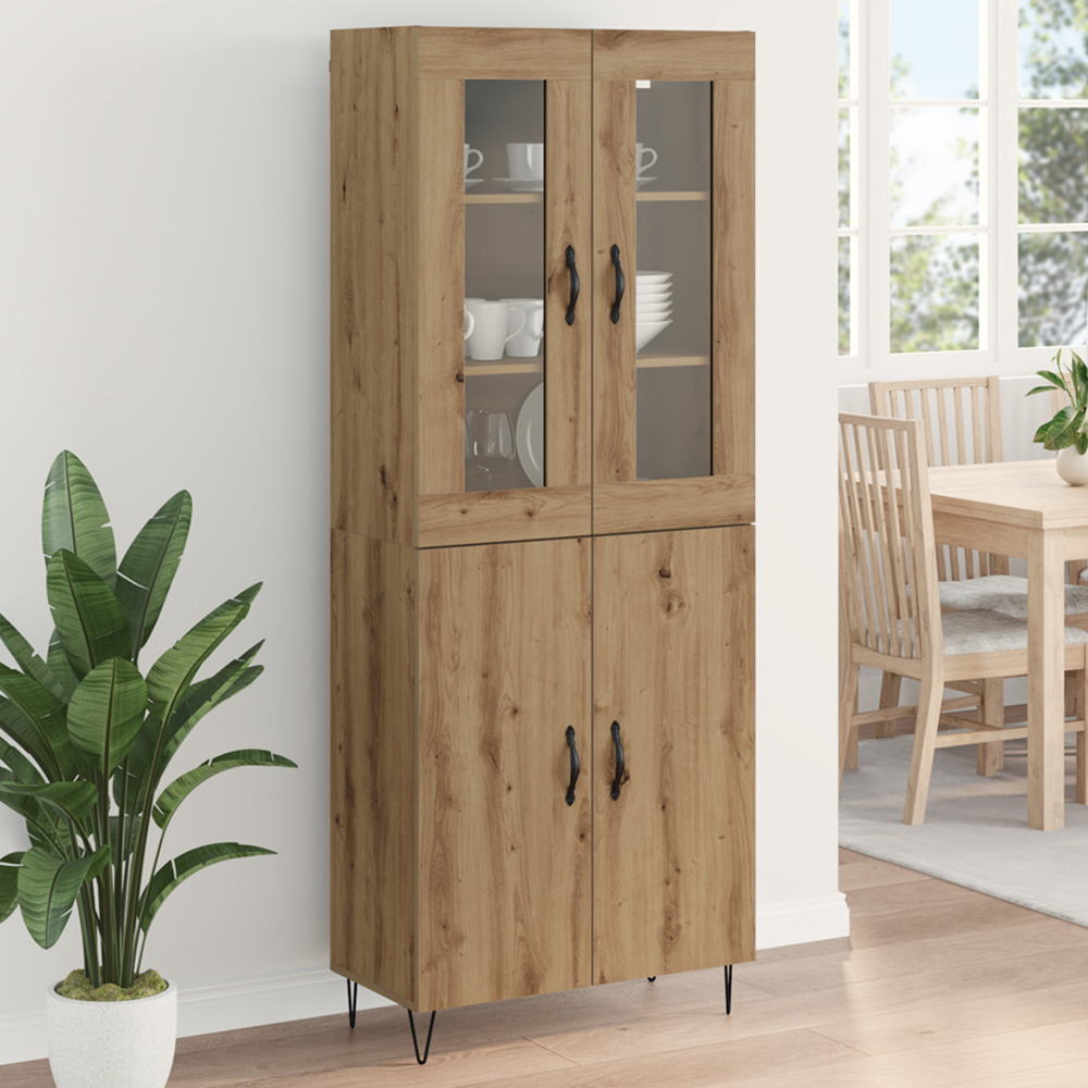 vidaXL 4 Door Artisan Wood Modern Highboard Image