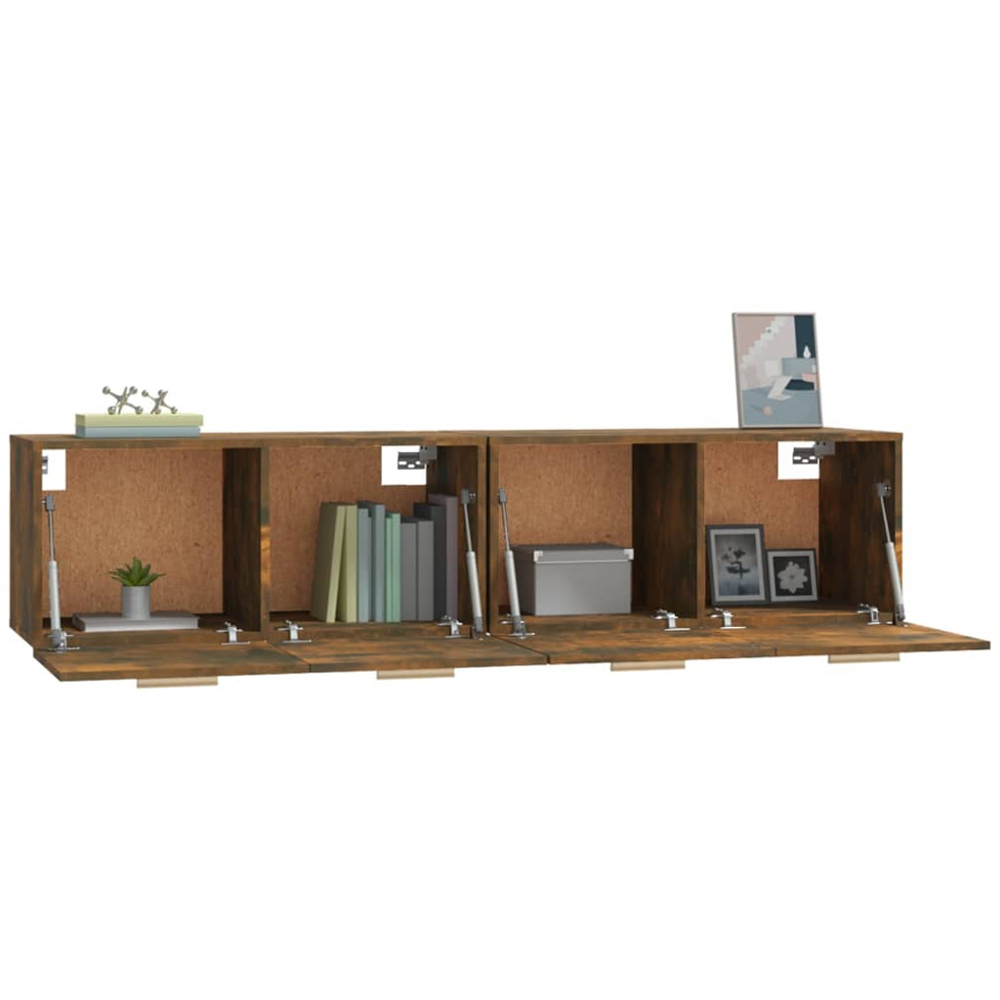 vidaXL 2 Door Smoked Oak Wall Cabinet Set of 2 Image 4