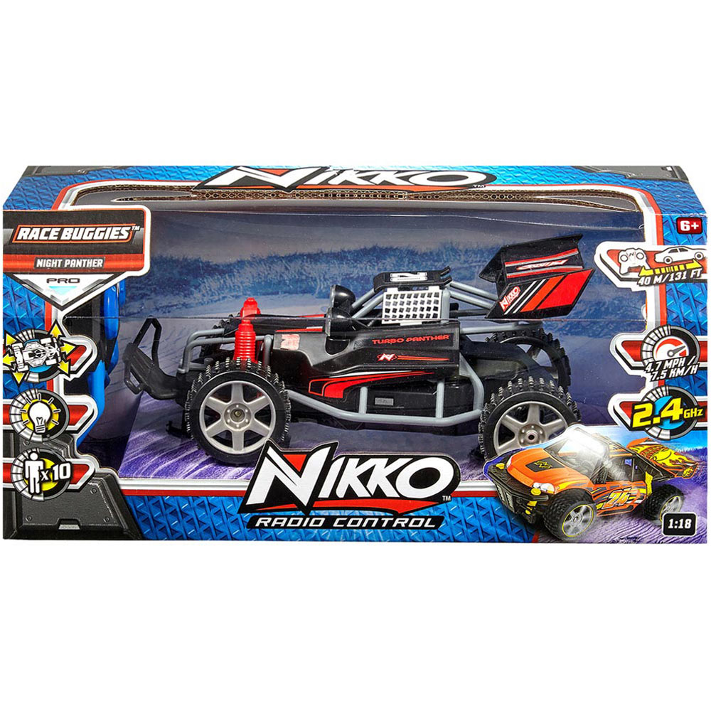 Nikko Turbo Panther Race Buggies Remote Controlled Black Race Car Image 7
