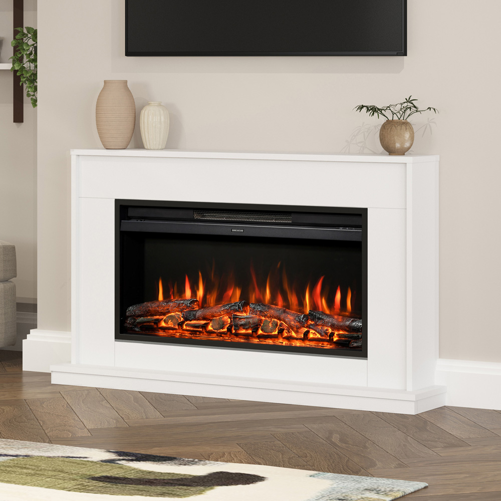 Be Modern Farleigh Timber Ash White Electric Fireplace with Remote Control 2000W 52 inch Image 5