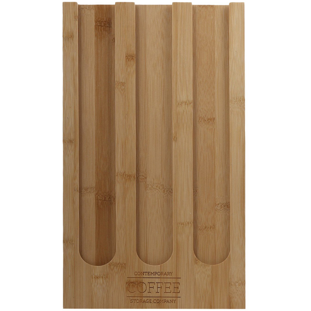 18-Capsule Bamboo Coffee Pod Stand - Wood Image 1