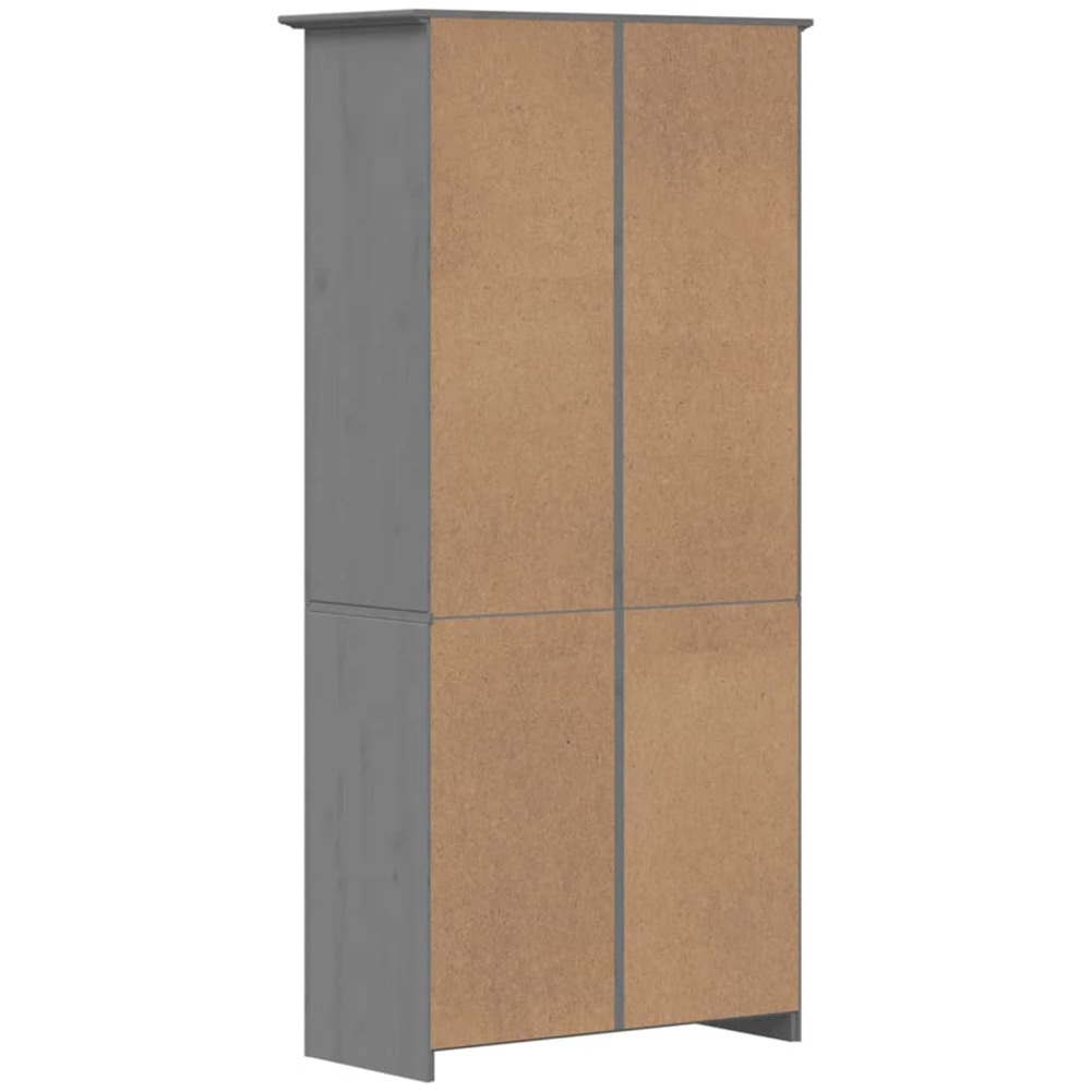 vidaXL 2 Door 3 Shelf Grey Pine Wood Bookcase Image 6