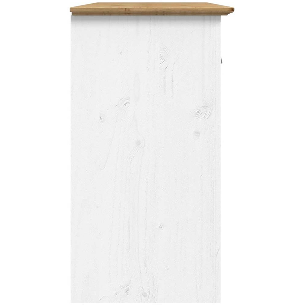 vidaXL Bodo 3 Door 3 Drawer White and Brown Solid Pine Wood Sideboard Image 5