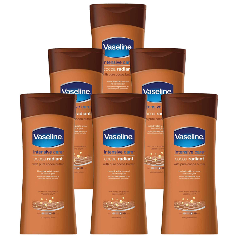 Vaseline Intensive Care Cocoa Radiant Lotion Case of 6 x 200ml Image 1