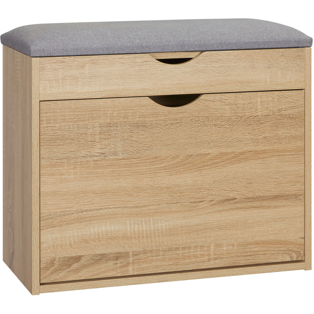 Portland Natural Shoe Bench with Padded Seat Image 2