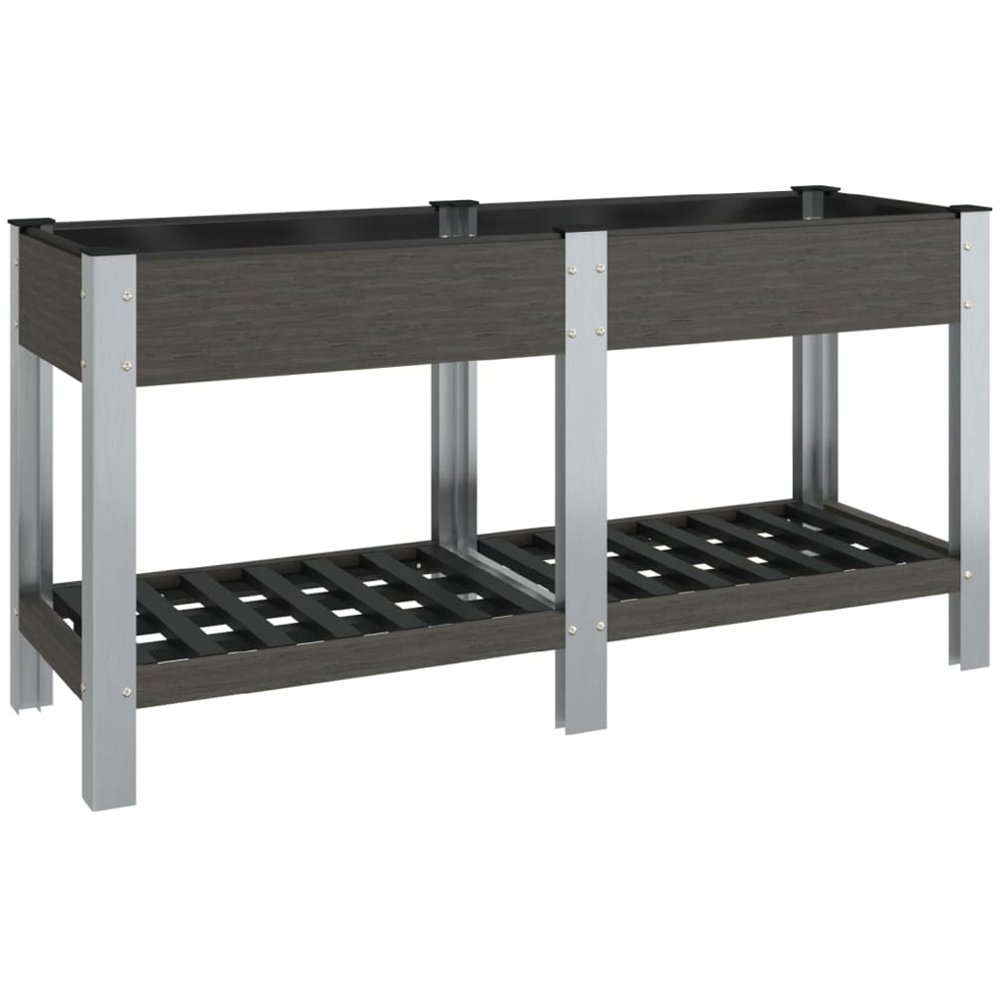 vidaXL Grey Wood-Plastic Composite Raised Garden Bed 75 x 50 x 175cm Image 1
