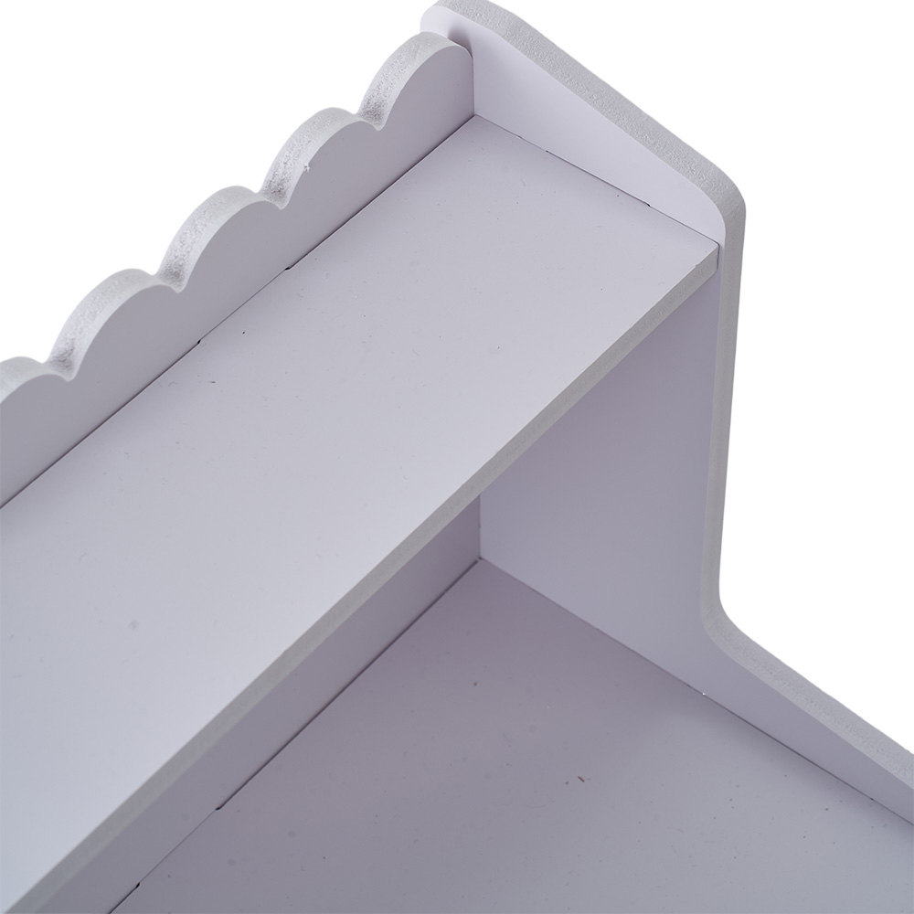 Living and Home 2 Shelf White Desktop Storage Shelf with Raised Base Image 5