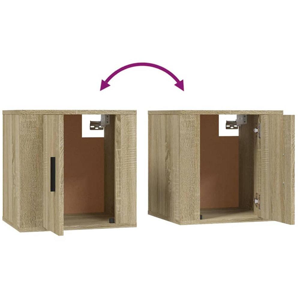 vidaXL Single Door Sonoma Oak Wall Mounted TV Cabinet Set of 2 Image 9