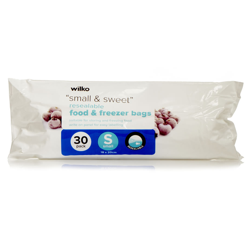 Wilko Resealable Food and Freezer Bags Small 30 Pack Image