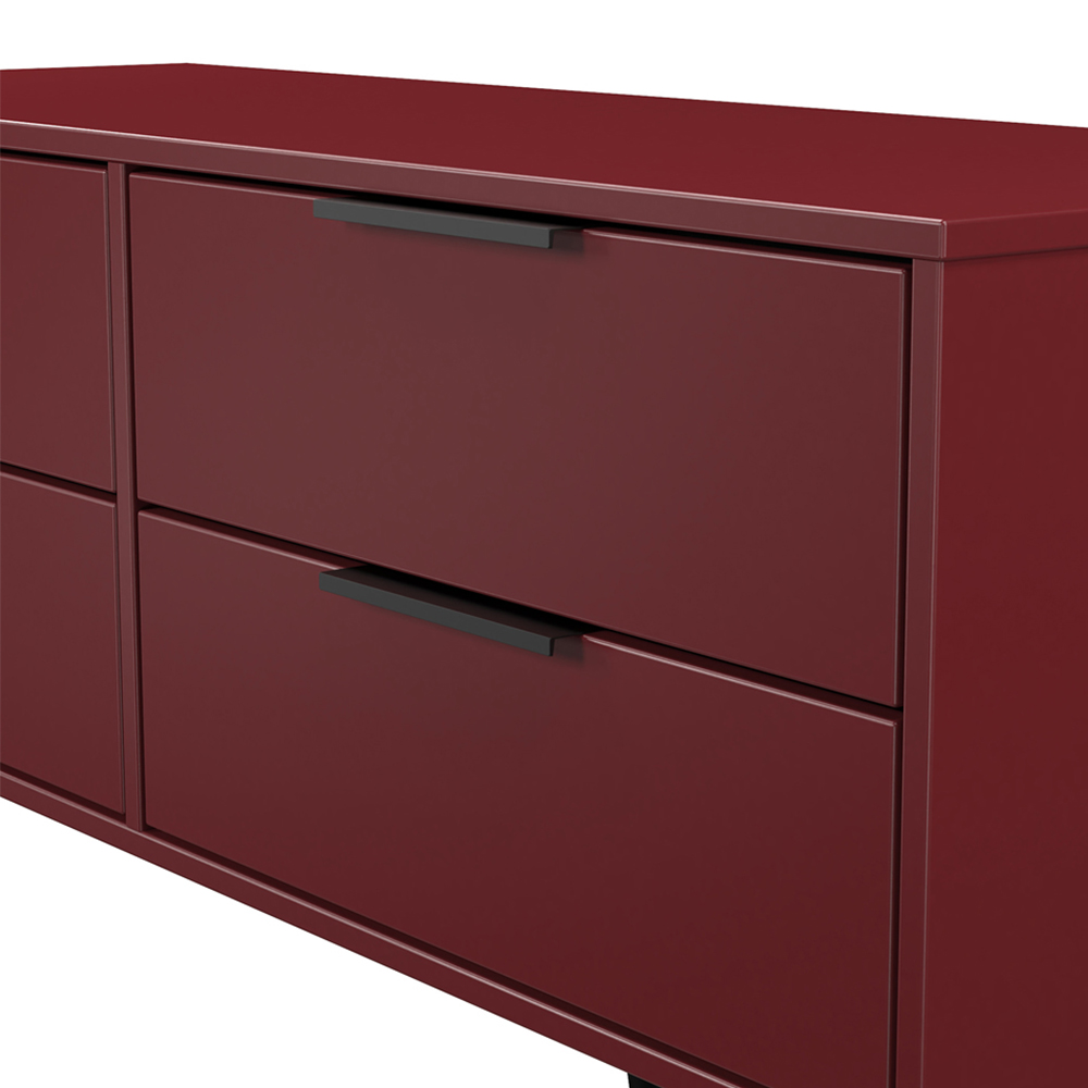 Crowndale Hong Kong 4 Drawer Matt Red and Black Bed Box Ready Assembled Image 4