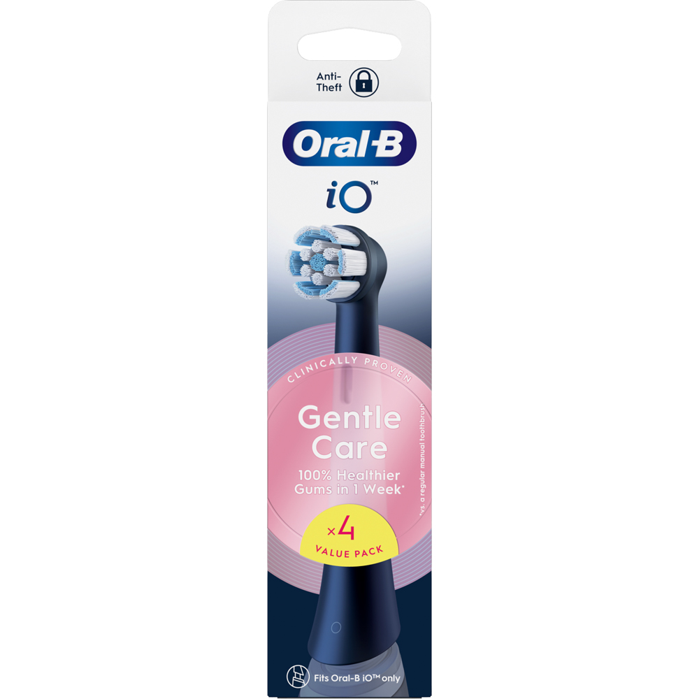 Oral-B iO Gentle Clean Care Black Toothbrush Refill Head 4 Pack Image 2