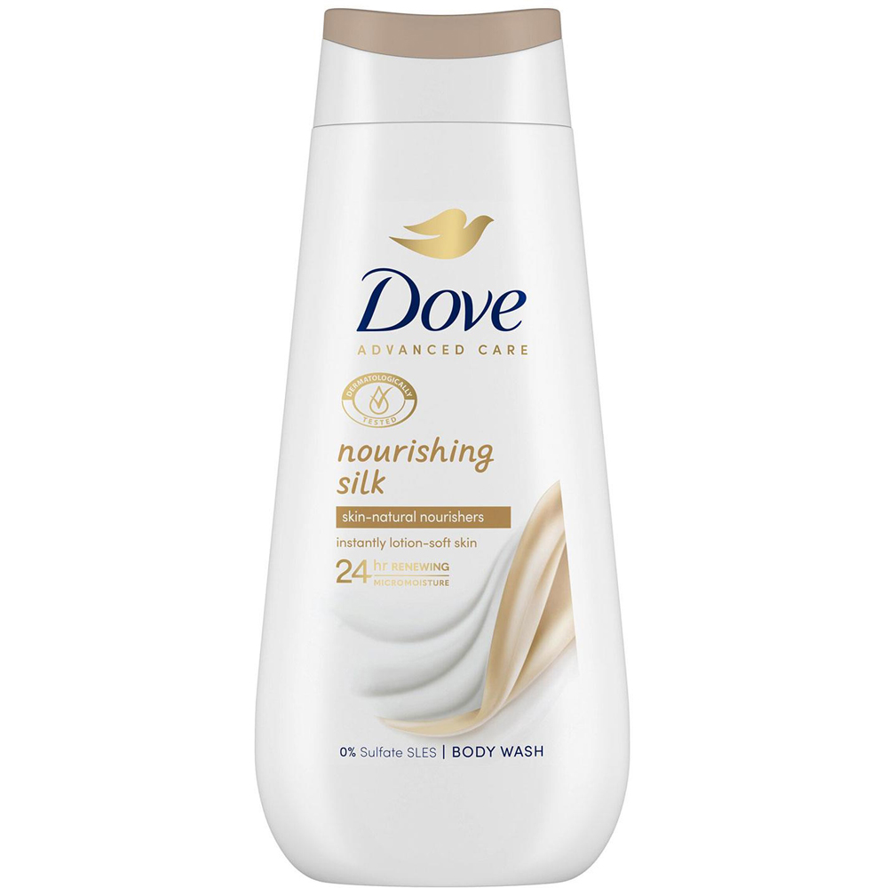 Dove Advanced Care Nourishing Silk Body Wash 225ml 12 Pack Image 2