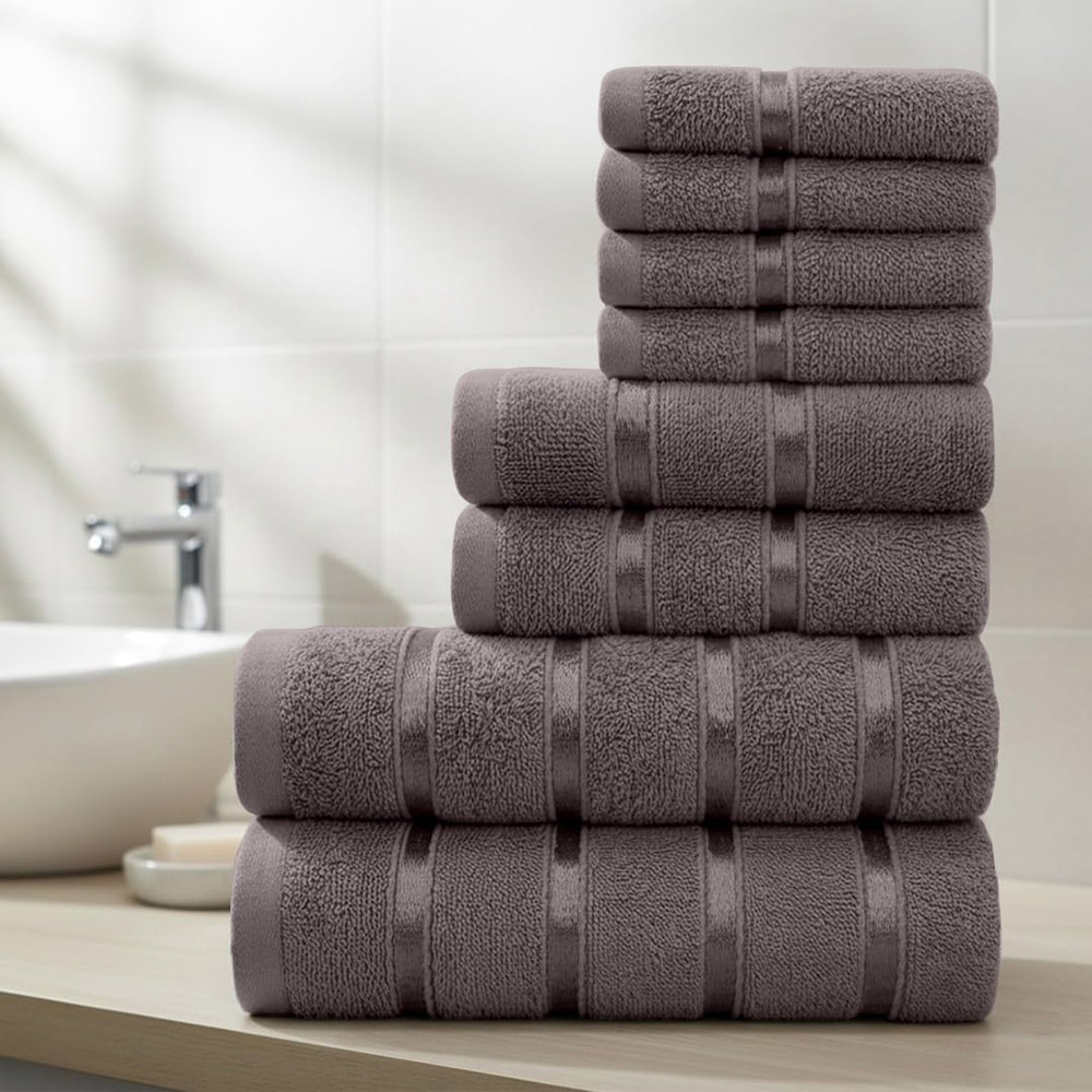 Smart Living Boston 8 Piece Grey Towel Bale Set Image 2