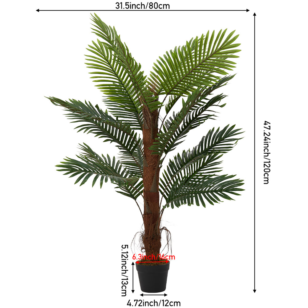 Living and Home Artificial Palm Potted Tree Decoration 120cm Image 8