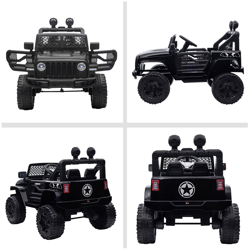 Kids Black Electric Off-Road Ride On Car Toy Truck Truck Off-road Toy Black Image 4