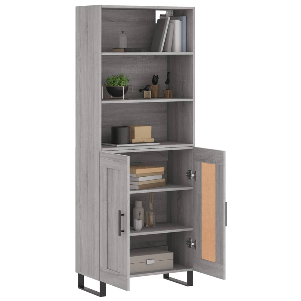 vidaXL 2 Door 3 Shelf Grey Sonoma Highboard Image 3