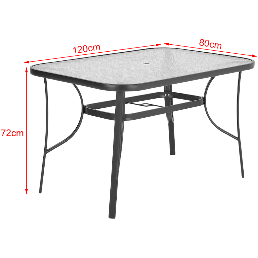 Living and Home PE Rattan 2 Seater Black Tempered Glass Dining Set Image 6