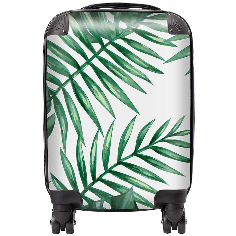 Warren Reed Designer Mini Cabin Watercolour Tropical Leaves Suitcase Image 1