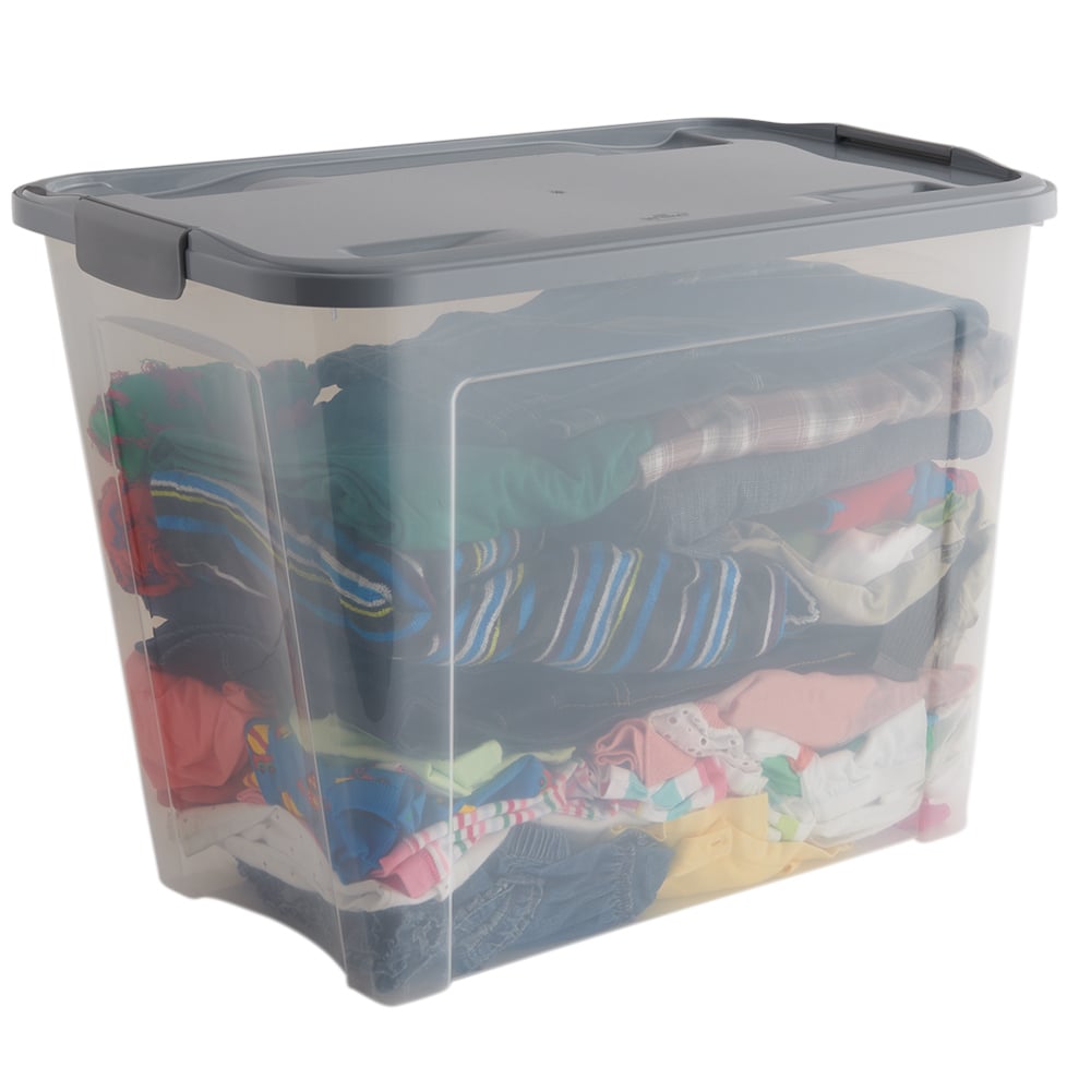 Wilko 75L Modular Storage Box with Lid Image 2