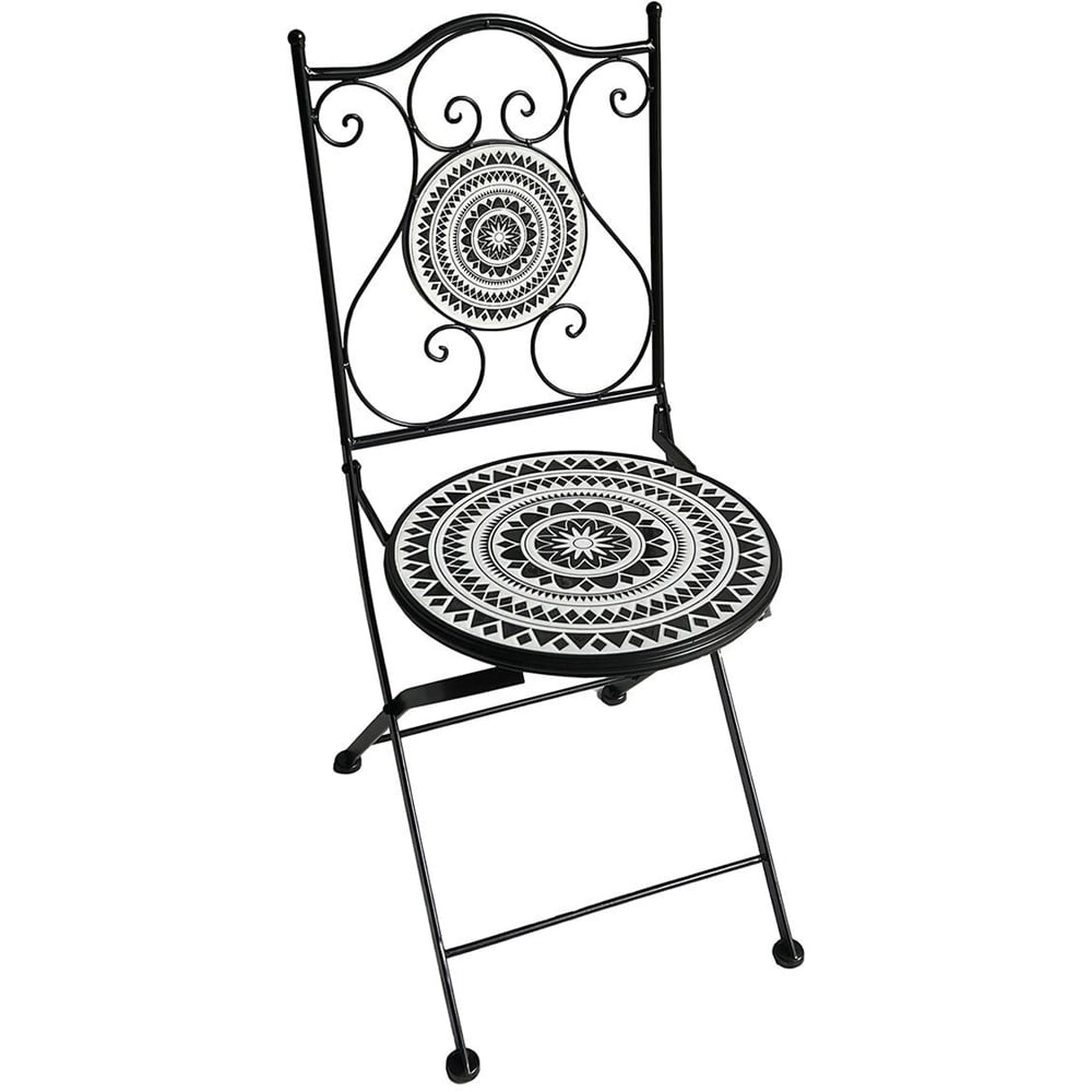Mabel Mosaic Bistro Set - Black and White Image 4